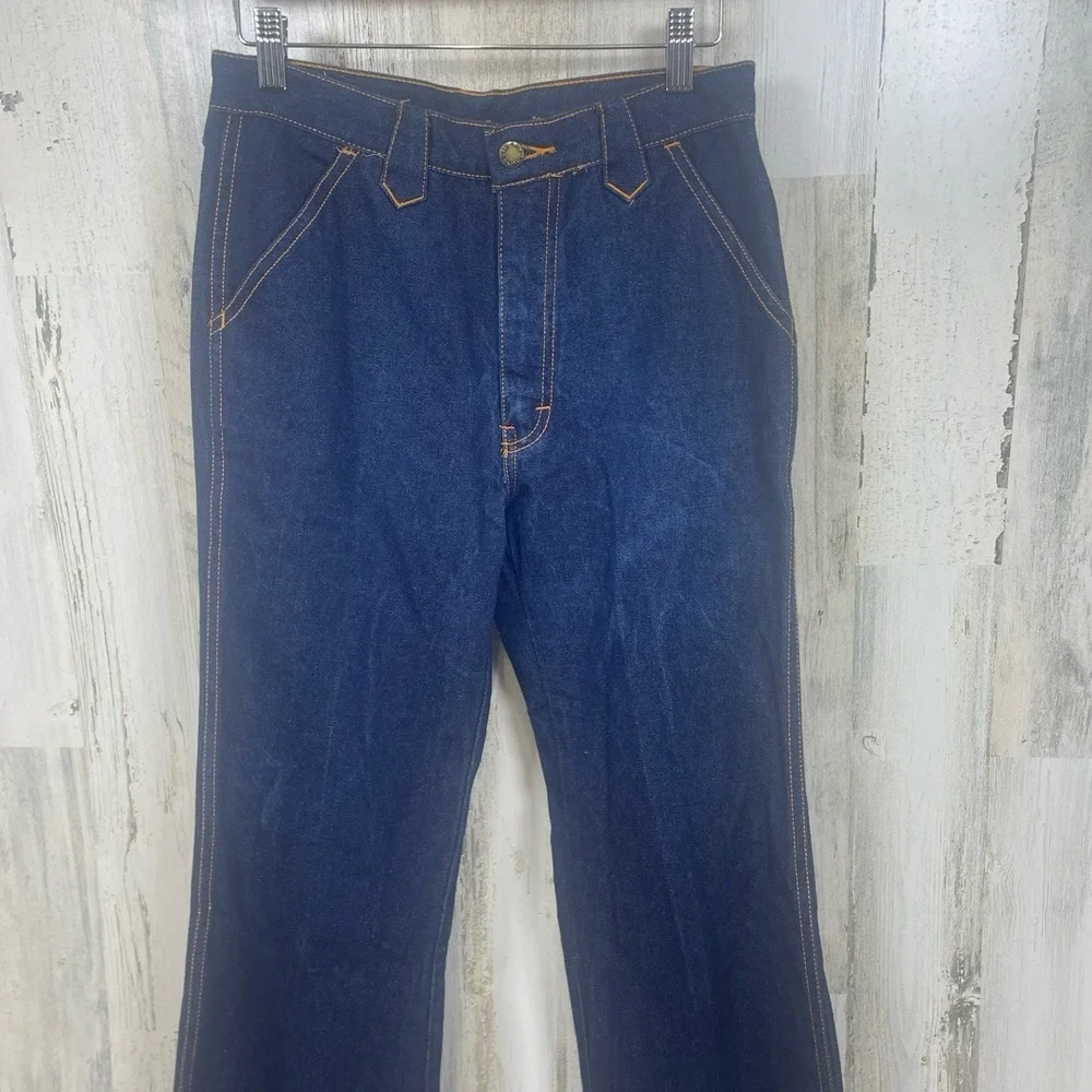Thumbs Up Vintage Mens Flare Jeans size 30 Retro Western Dark‎ Denim